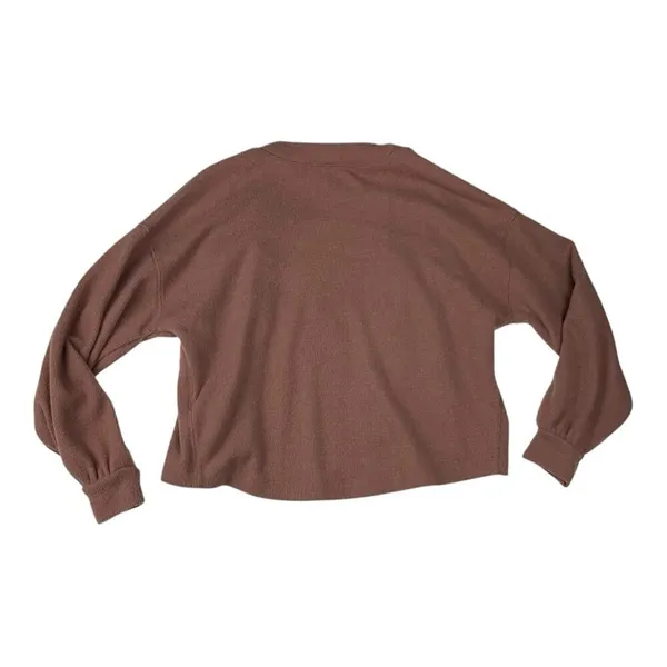 Abercrombie & Fitch women's small soft cozy tan sweater open cardigan brown casu - Image 2