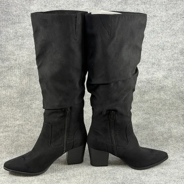 Sun + Stone Size-8M Womens Elviss Slouch‎ Knee High Dress Boots Black - Image 7