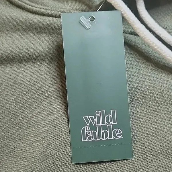 Wild Fable Cropped Hoodie,‎ Olive Green, Womens Size Large, NEW - Image 3
