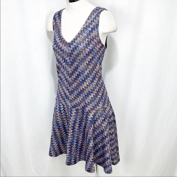 Anthro Maeve westwater‎ chevron knit v neck dress xs - Image 5