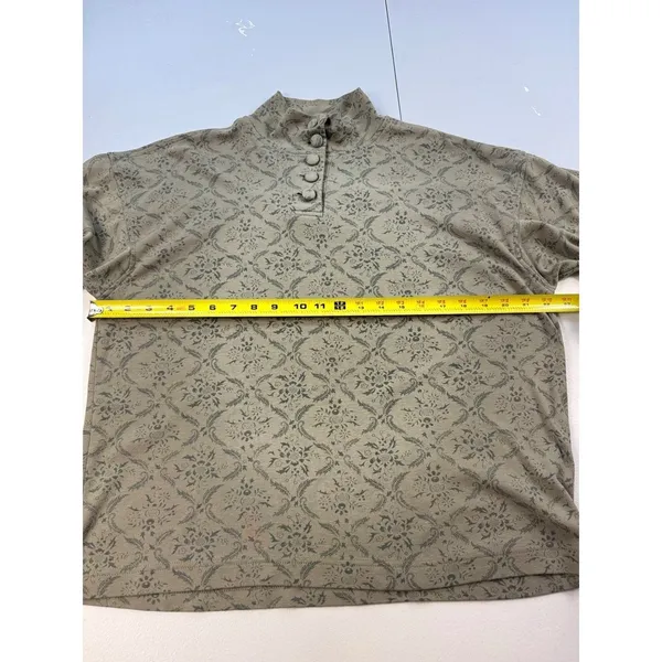 OBR Mock Neck Long‎ Sleeve Floral Button Up Top Small Vintage - Image 6