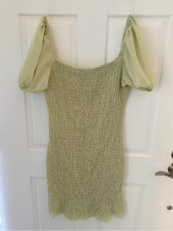 Polly Smocked Mini Dress with Puff Sleeves - Image 2