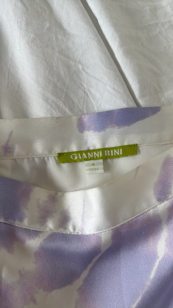Gianni Bini Purple and White Midi Skirt - Image 3