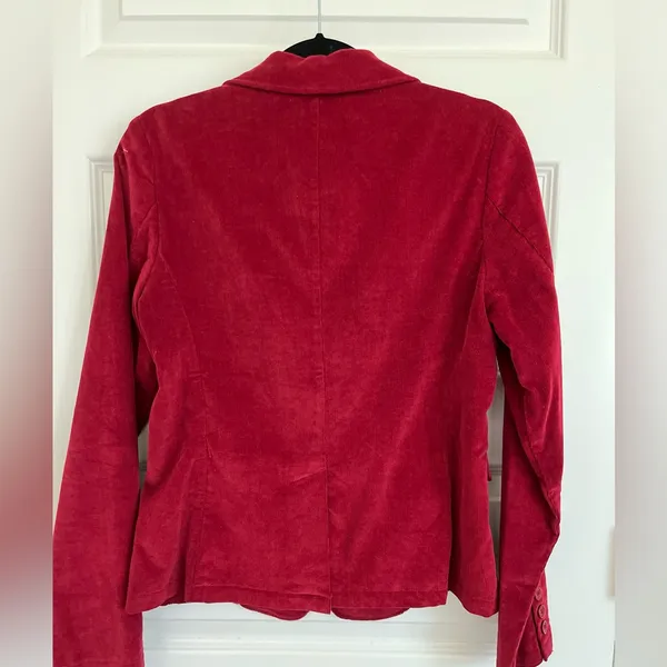 XXI‎ Brand Deep Red Corduroy Jacket Blazer Button Front Stretch Size L - Image 5