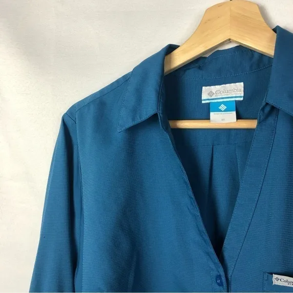 Columbia Armadale Teal‎ Blue Long Sleeve Button Down M - Image 3