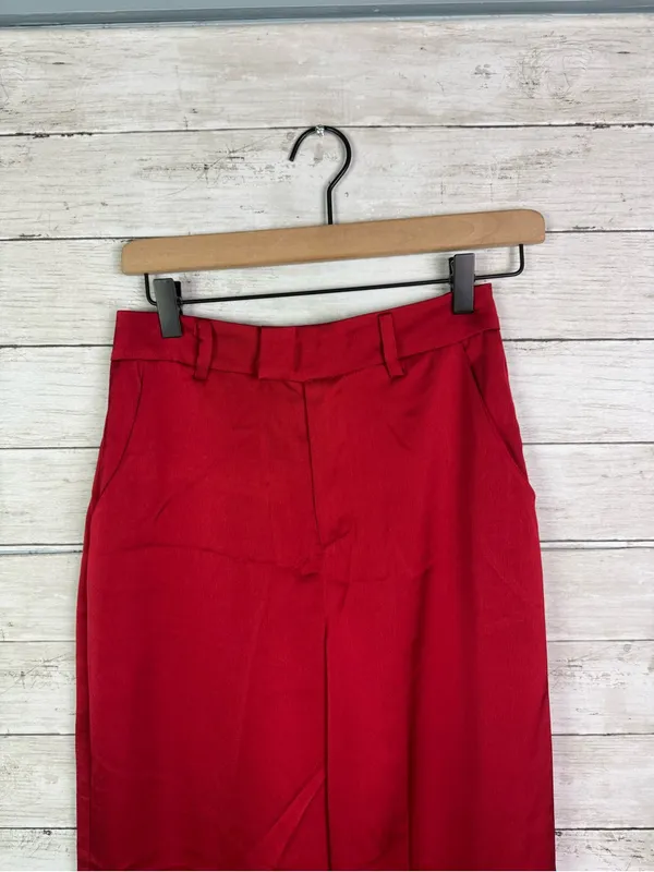 Lulus Key to the City Red Wide-Leg Pants Size Small - Image 4