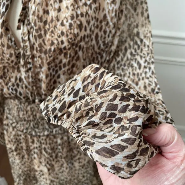 Zara Date Night Mini Dress Leopard Print Mob Wife XS - Image 5