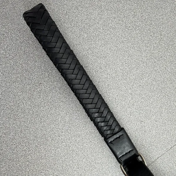 Rag & Bone Belt Womens XS/S Black Woven Braided Leather Stud Closure Skinny - Image 3