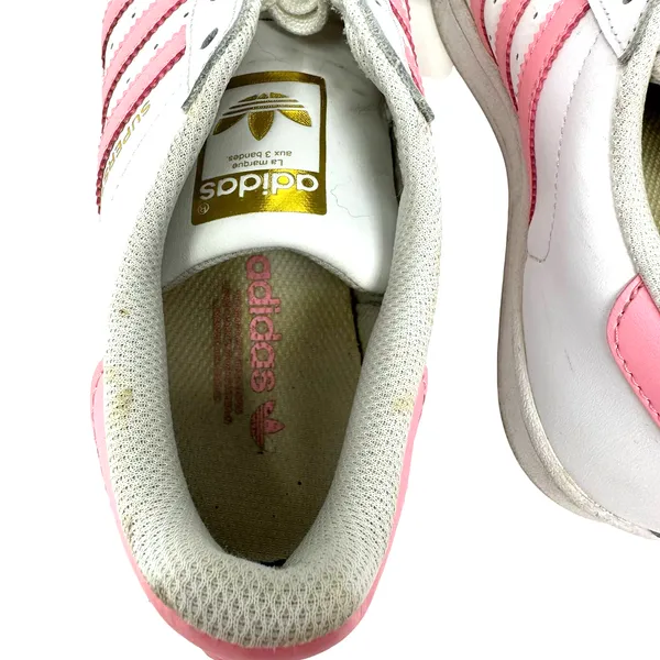 Adidas size 5 EVM 004001 white pink clamshell toe lace up sneakers‎ superstar - Image 6