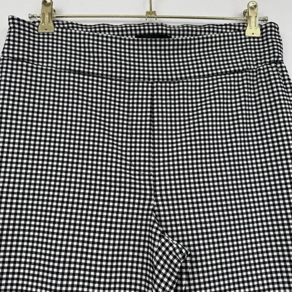 Autres Filles Houndstooth Pants Women M Black White Cropped Flare Stretch - Image 3