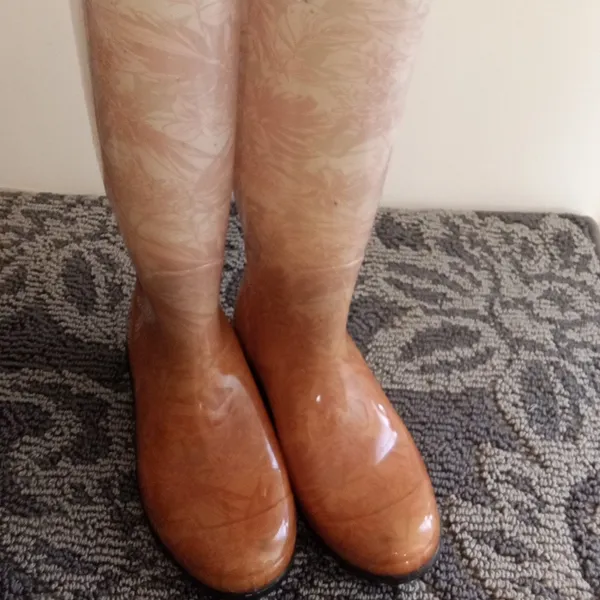 UGG Australia Rain Boots Fur In Sole Waterprof Island Floral Womens 7 - Image 3