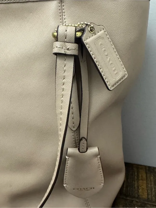 Coach Peyton Leather Zip Top Tote F27349 Brass/Sand bag - Image 3