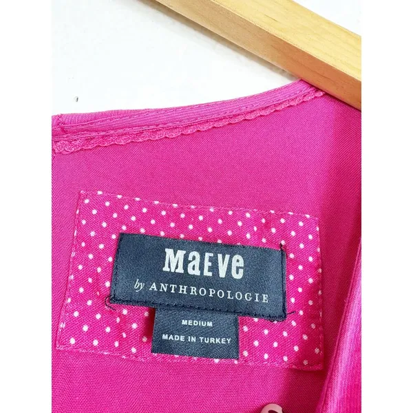 Anthropologie Maeve Marlene Tiered Maxi Dress Medium Pink Oversized Sleeveless - Image 5