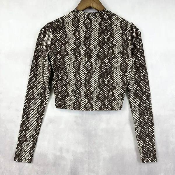 Dickies Women Camden Top XS Snake‎ Print Mock Neck Street Retro Activewear - Image 4