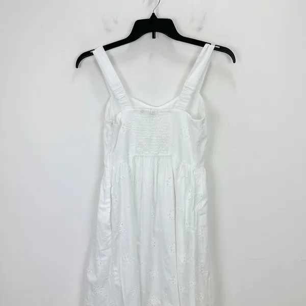 NEW J.Crew Eyelet Midi Dress Cotton Cottagecore Pockets Retro A Line White US 6 - Image 7