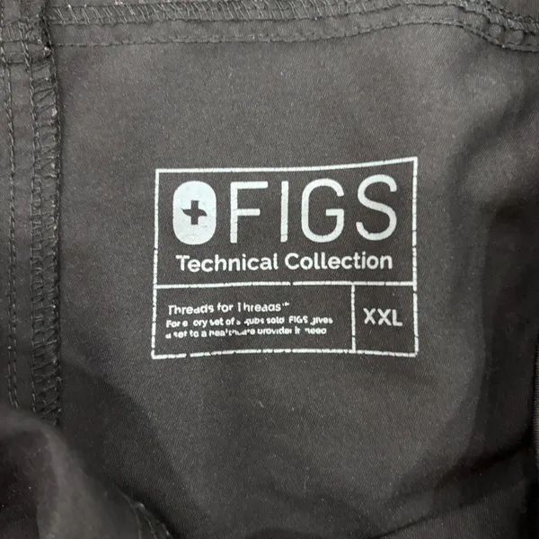 Figs Pants Women XXL Scrubs Black Kade High Waisted Cargo Nurse Hospital PO 1273 - Image 4