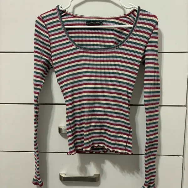 Abercrombie Stripe Long Sleeve Top - Image 2