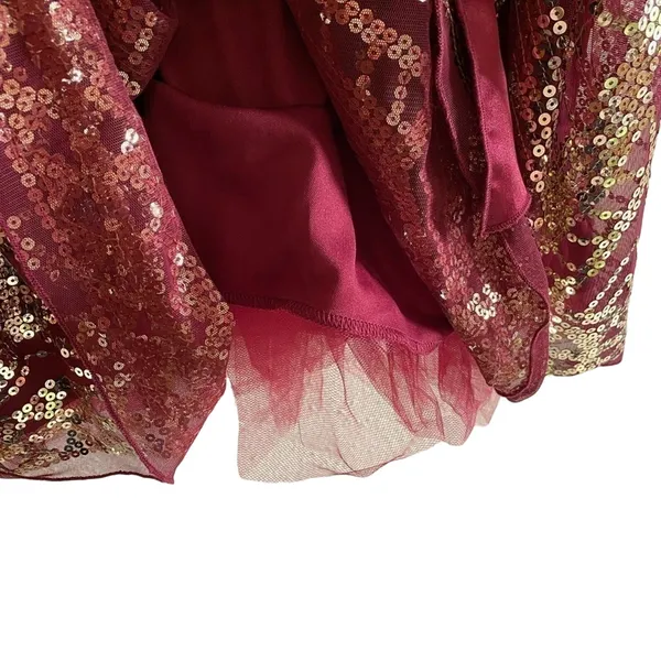 Rue21 NWT‎ Maroon Gold Sleeveless Sequined Dress Zip Up Back Homecoming Size 3 - Image 4