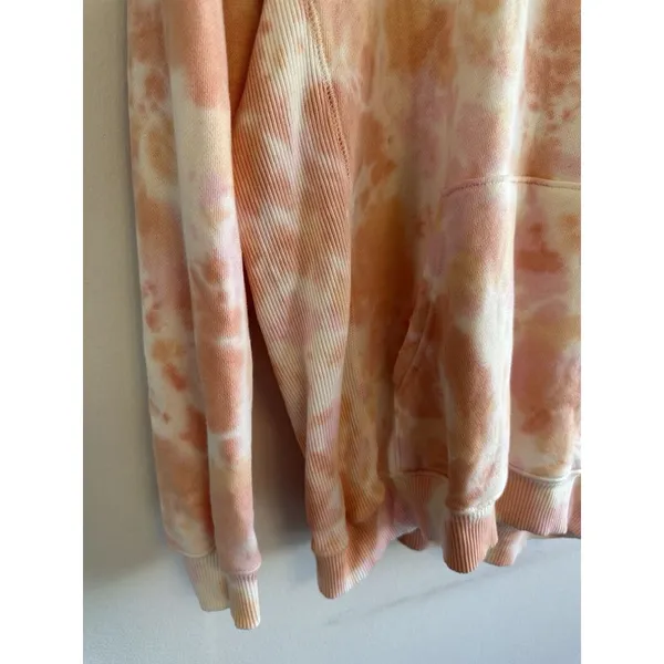 Aerie Oversized Tie Dye Everyday Hoodie Sweatshirt Womens S Pink‎ Orange - Image 3