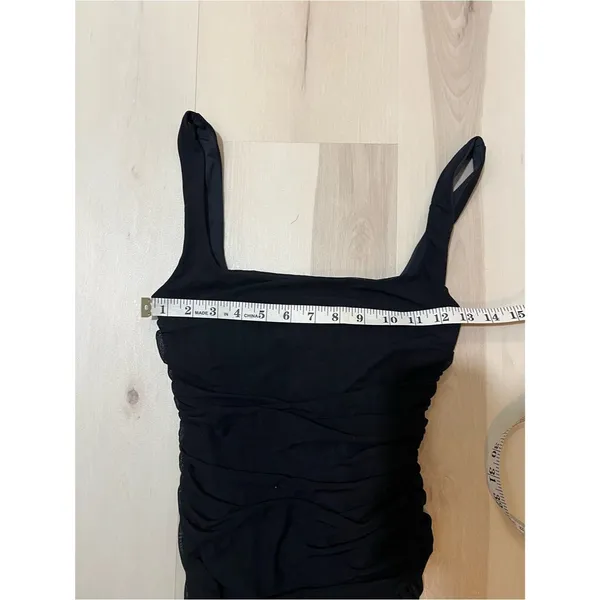Naked Wardrobe New Women Small Black The Meshed Up Bodysuit Mini Dress Baddie - Image 6