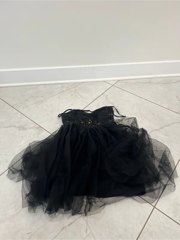 BCBGeneration Black Tulle Mini Dress Size 0 US - Image 4