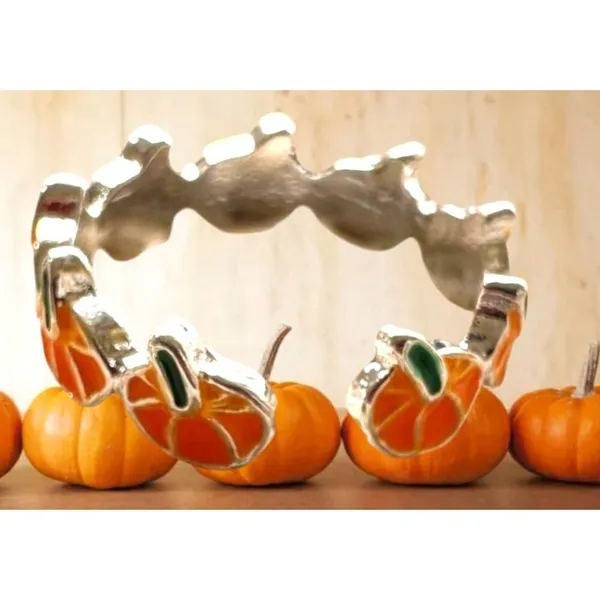 Pumpkin Ring New Orange Silver Adjustable Thanksgiving Autumn Jewelry Fe… - Image 7