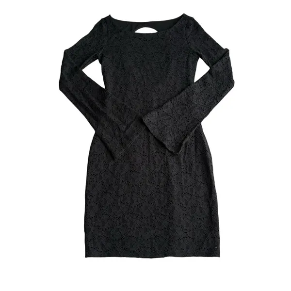 Moda International Elegant Black Long Sleeve Dress - Image 2