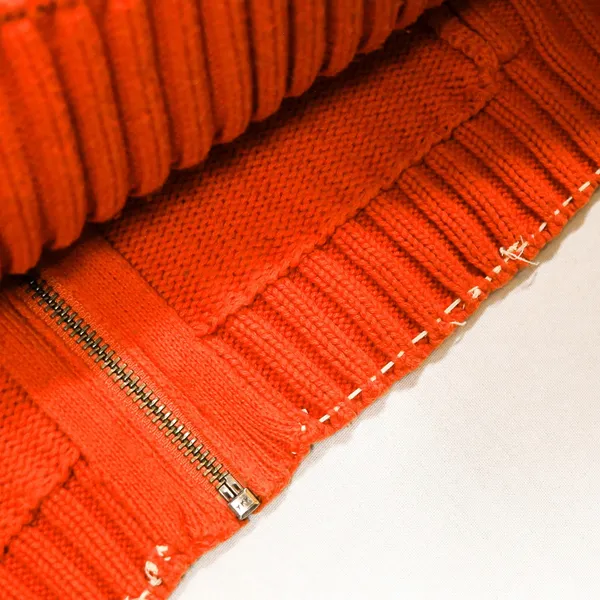 Lauren Ralph Lauren Vest Womens Large Orange Cotton Ribbed Full Zip Mock Neck - Image 5