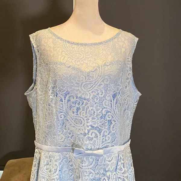 Women’s Blue Floral Lace High Low Cocktail Party Bridesmaid Dress Size XL NEW - Image 2