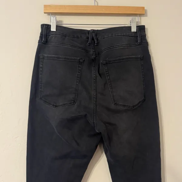 Good American Good Waist Jeans Womens 32‎ Black High Rise Skinny Distressed - Image 8