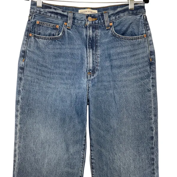 Denim Forum The Farrah Hi-Rise‎ Wide Leg Jeans Blue Size 29 Denim Pants - Image 4