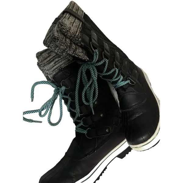 TOTES Glenda Black, Women's Lace-Up‎ Boots, Size 6 Med - Image 9