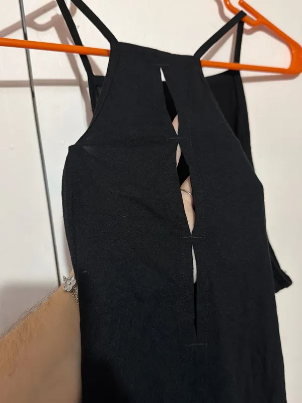 Black Spaghetti Strap Dress Size L - Image 4