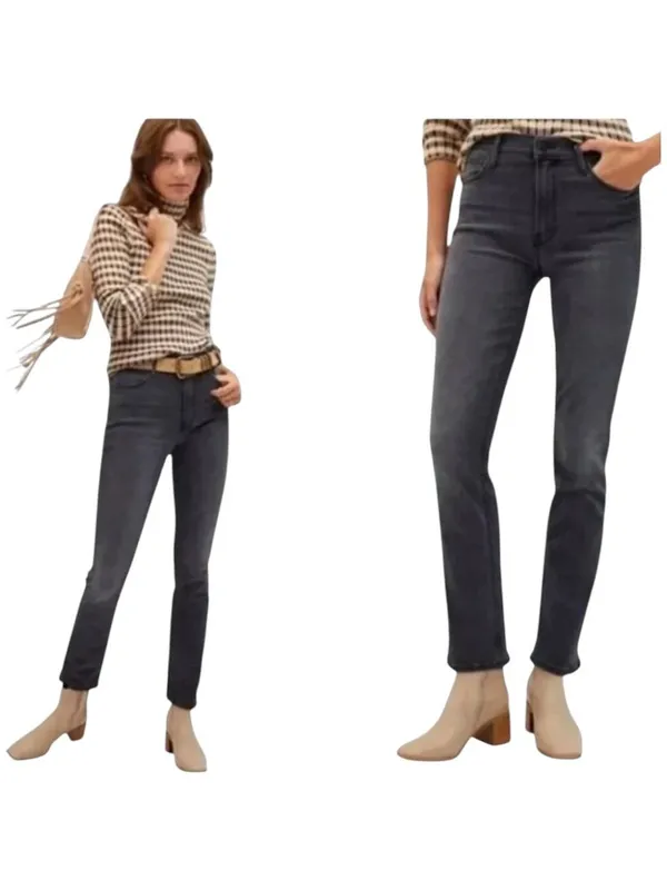 Mother Jeans Women 25 Washed Black Gray Mid Rise Dazzler Lighting‎ Up Lanterns - Image 2