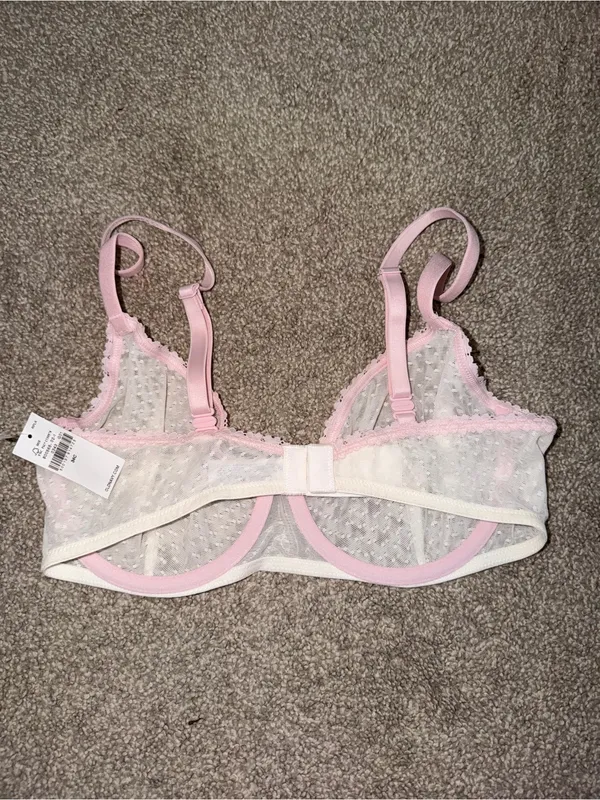 Old Navy Light Pink Sheer Dot Mesh Underwire Bra - Image 2