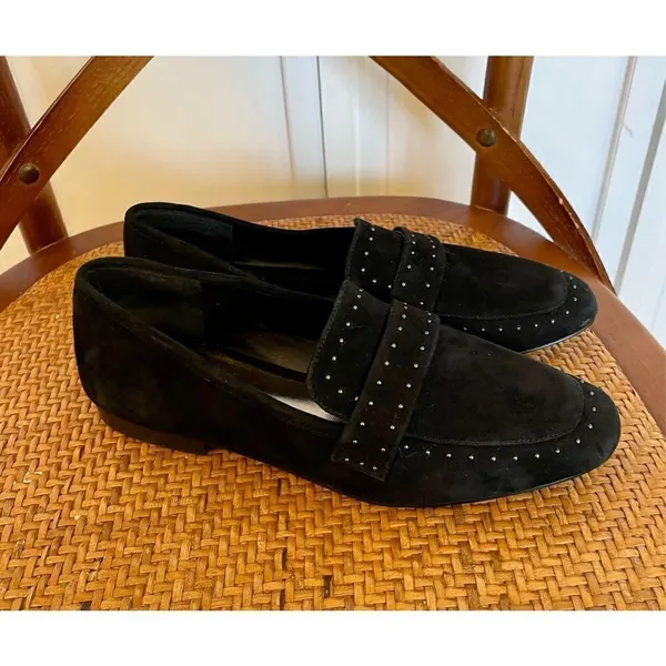 Bleeker & bond black suede studded loafers size 7 - Image 11