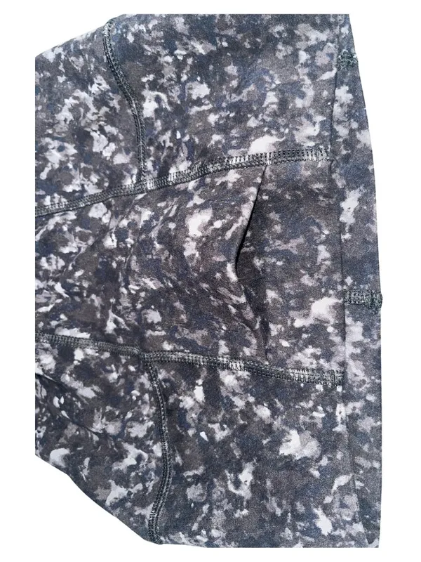 All In Motion Biker Shorts Gray Black Marble Print Pockets Size Small - Image 6