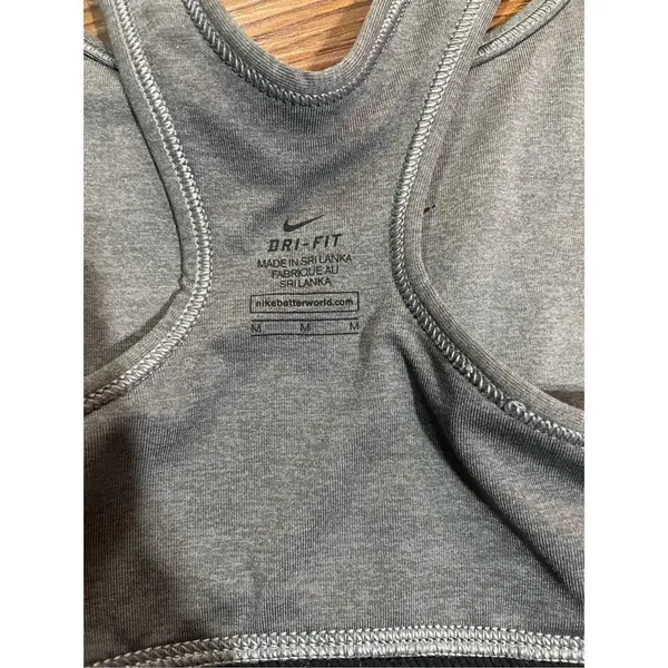 Nike Womens Pro Classic Sports Bra Carbon Heather/Black medium‎ - Image 4