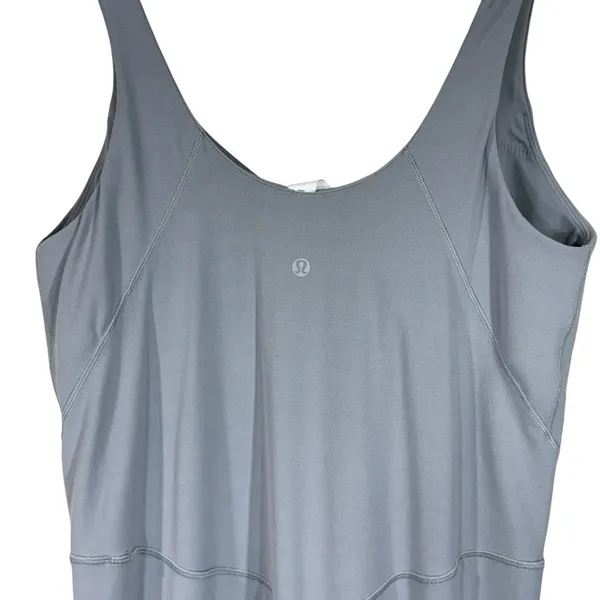 Lululemon SZ 14 Align Bodysuit 25" Shelf Bra Wicking Stretch Capris Rhino Gray - Image 6