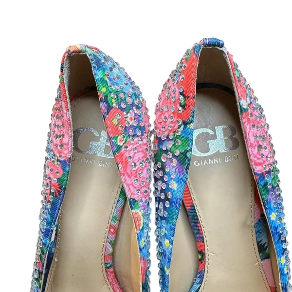Gianni Bini Shoes Womens Size‎ 6.5 Floral Rhinestone Pumps Stiletto Heels - Image 3