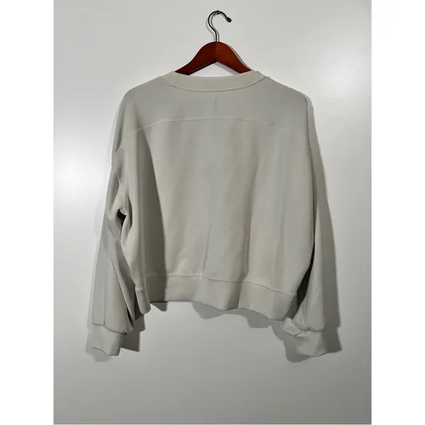 Lululemon Softstreme Oversized Cropped Crew in White Size 10 - Image 3