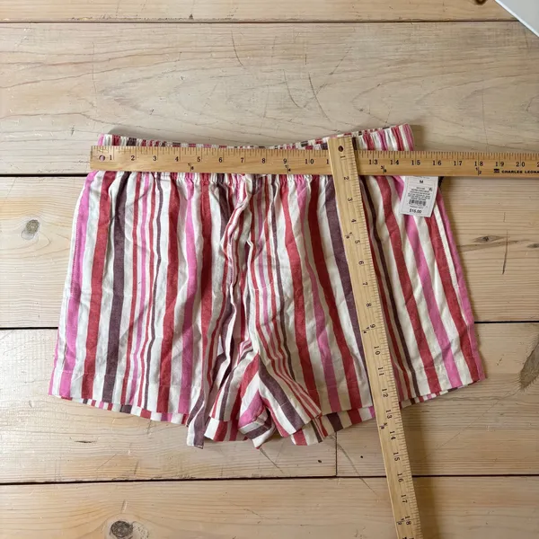 Auden NWT Women's Pink Striped Flannel Sleep Short Size M - Image 8
