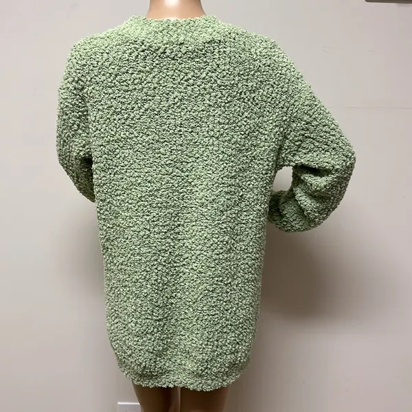NWOT Green Chunky Knit Mockneck Sweater Size M - Image 7