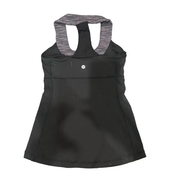 Lululemon Black & Grey Power Up Scoop Neck Racerback Tank Top‎ Women's Size 8 - Image 3