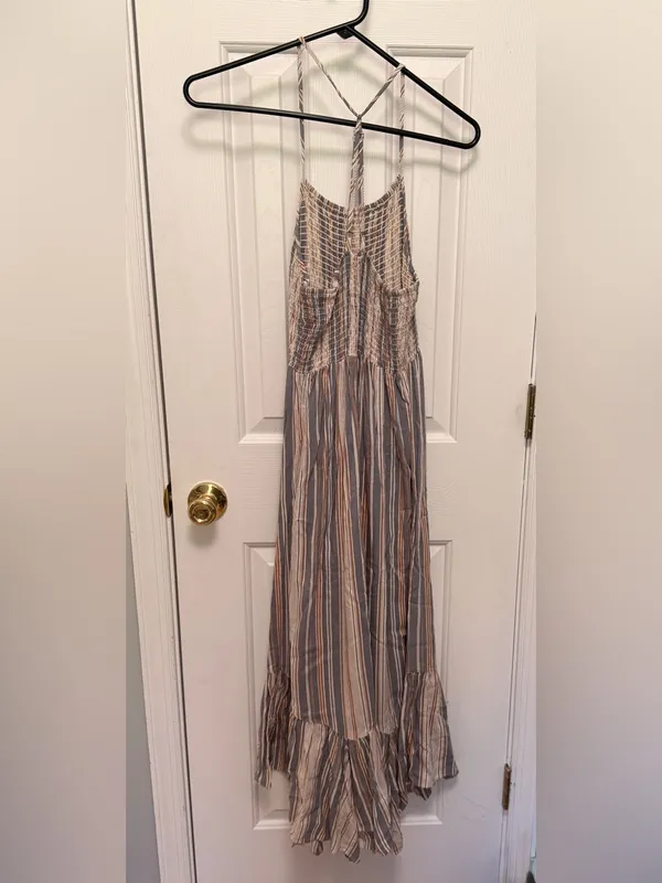 Angie‎ Striped Smocked Maxi Dress Small Boho Coastal S - Image 4