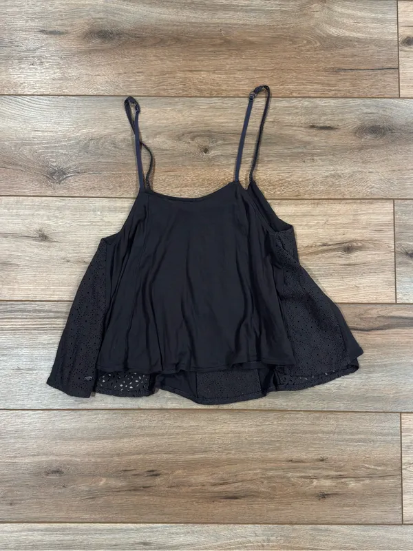 AMERICAN EAGLE Boho Chic Gray Eyelet Lace Flowy Tank Top | Size Small - Image 4