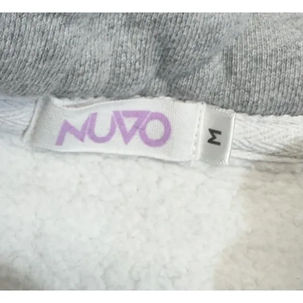 Nuvo‎ Cropped Quarter-Zip Sweatshirt High Collar Embroidered Gray Womens Size M - Image 11
