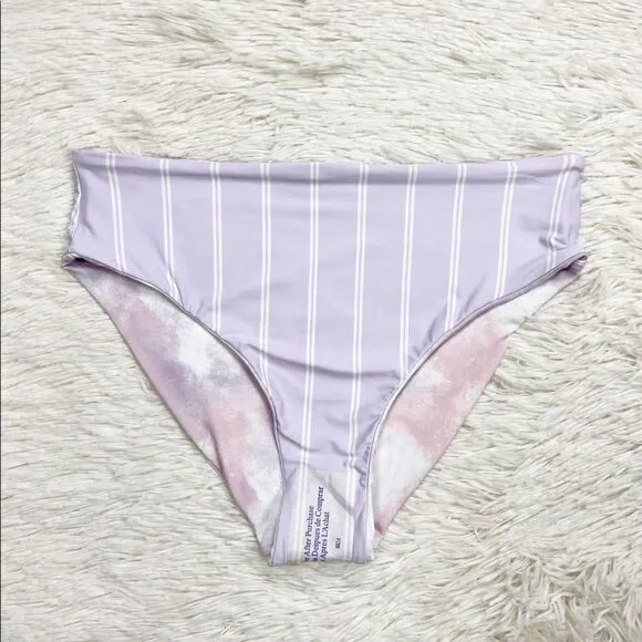 Roxy Sea & Waves Revo Purple Reversible Bikini Bottoms‎ Size Small - Image 8