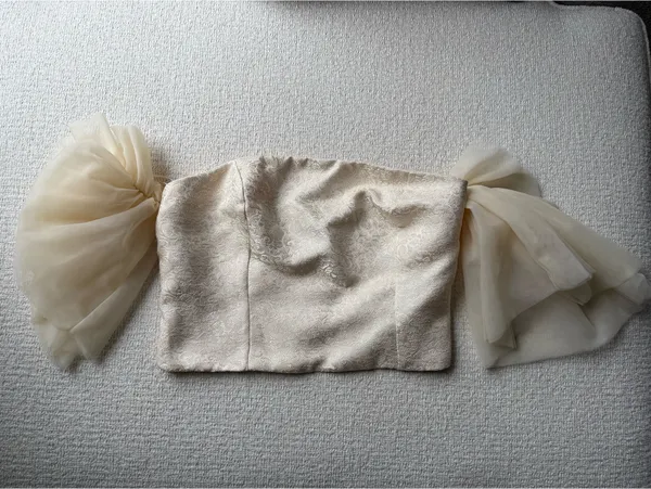 Anthropologie Sunday In Brooklyn Tulle Off The Shoulder Blouse Top Ivory Xl - Image 6