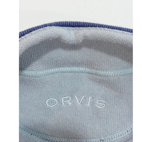 Orvis Womens Blue‎ Gray Reversible Mock Neck Knit Sweatshirt Jacket Full Zip L - Image 5